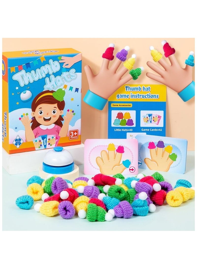 Thumb cap left and right hand training, color cognitive thinking training, children's puzzle toy parent-child interactive board game, suitable for children.  - Image 1
