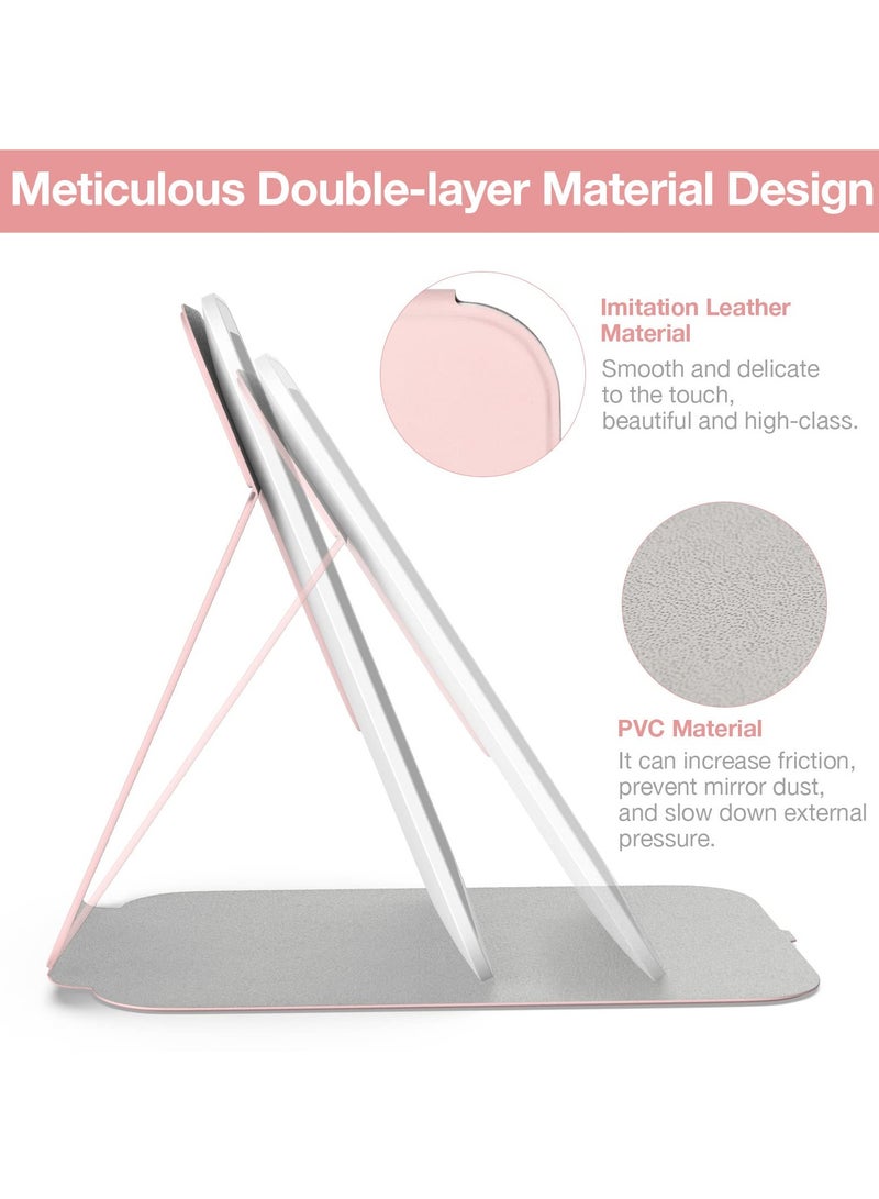 Captaintech Travel Makeup Mirror, Portable LED Lighted Makeup Mirror, 360° Rotation Touch Screen Vanity Mirror, 3-Color Dimmable Lighting, Rechargeable Tabletop Folding Cosmetic Mirror with 60 Led Lights - Image 2