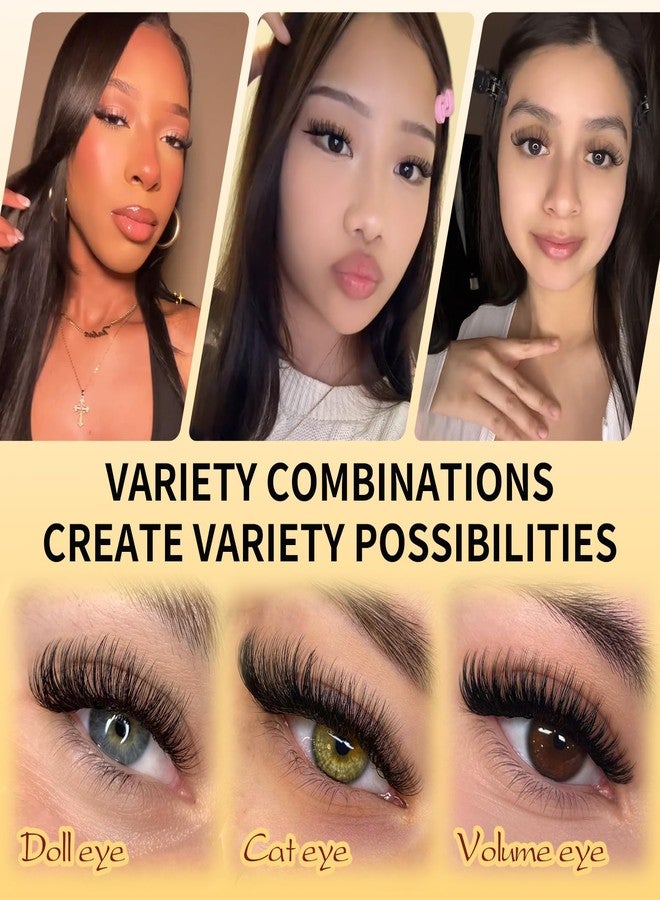 QUEWEL Lash Clusters Kit, 320 Pcs 30D+40D Lash Cluster Eyelash Extensions 9-16mm Lash Clusters Wispy Kit with Eyelash Clusters Bond and Seal Glue Remover Tweezers (30D+40D Kit) - Image 3
