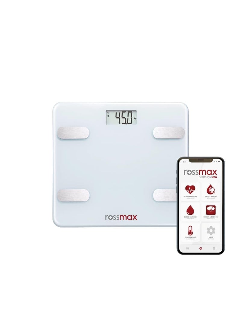 Rossmax WF262BT Swiss Design Smart Body Fat Monitor Scale - Bluetooth Digital BMI Weight Scale with Body Fat Analyzer & Composition Monitor - App-Enabled Body Weight Scale - Image 4