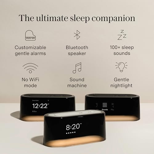 Loftie Alarm Clock with Sound Machine – Smart Alarm Clock with Light, White Noise, Bluetooth Speaker, Night Light Sound Machine, 100+ Sounds, Blackout Mode, No WiFi Mode, Optional Subscription -Coffee - Image 2