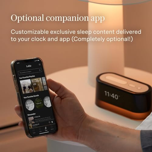Loftie Alarm Clock with Sound Machine – Smart Alarm Clock with Light, White Noise, Bluetooth Speaker, Night Light Sound Machine, 100+ Sounds, Blackout Mode, No WiFi Mode, Optional Subscription -Coffee - Image 3