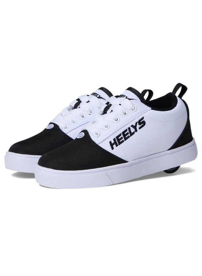 HEELYS Unisex-Adult Pro 20 Emb (Little Big Kid Wheeled Heel Shoe, Black/White, 8 Women/7 Men - Image 1