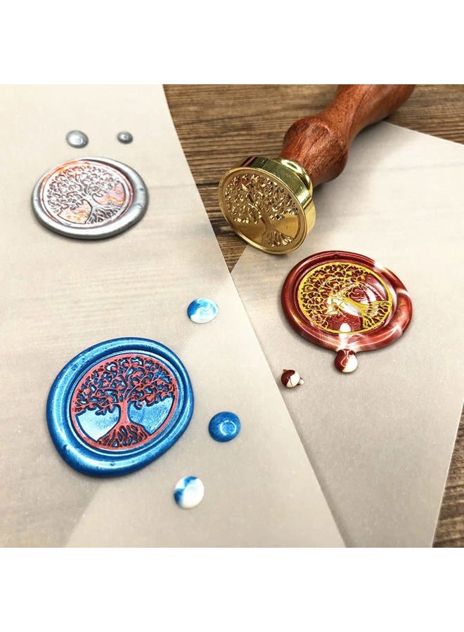 KKSUBCA Wax Seal Stamp Gift Box Set, 6 Pcs Sealing Wax Stamps Copper Seals 1 Wooden Hilt, Wax Stamp Kit for Cards Envelopes, Gift Packaging (Nostalgic Classic Series) - Image 2