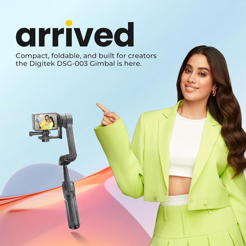 Digitek DSG 003 جيمبال هاتف ذكي قابل للطي بمحور واحد مع قضيب تلسكوبي قابل للتمديد مدمج - Image 2