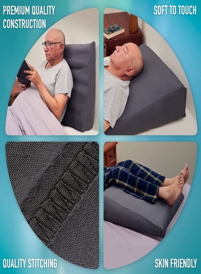Circa Air Microfiber Pillowcase, 100% Soft, Ultra Breathable, Zip Cover, Dark Gray (24x24x8 inch), Perfect Fit for Inflatable Wedge Pillow - Image 5