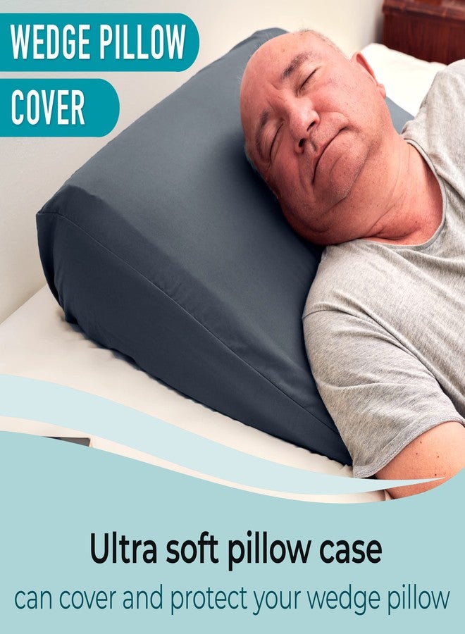 Circa Air Microfiber Pillowcase, 100% Soft, Ultra Breathable, Zip Cover, Dark Gray (24x24x8 inch), Perfect Fit for Inflatable Wedge Pillow - Image 2