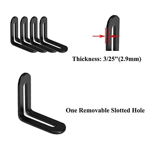 OURASHERO 10 Pcs 1 9/10" Adjustable L-Shape Corner Brace with Slot, Metal Connector Slidable Slotted Joint Right Angle Bracket Fastener for Wood Chair Bookshelf Board Window Furniture Cabinet DIY Multipurpose - Image 5
