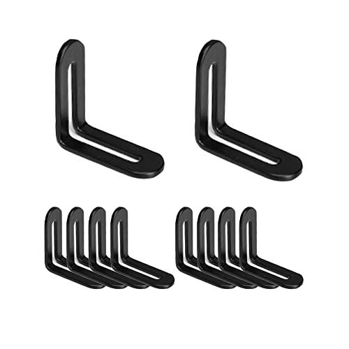 OURASHERO 10 Pcs 1 9/10" Adjustable L-Shape Corner Brace with Slot, Metal Connector Slidable Slotted Joint Right Angle Bracket Fastener for Wood Chair Bookshelf Board Window Furniture Cabinet DIY Multipurpose - Image 1