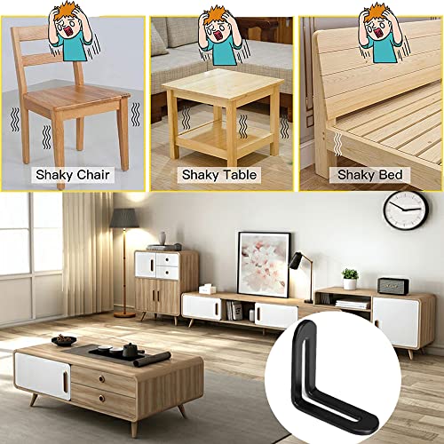 OURASHERO 10 Pcs 1 9/10" Adjustable L-Shape Corner Brace with Slot, Metal Connector Slidable Slotted Joint Right Angle Bracket Fastener for Wood Chair Bookshelf Board Window Furniture Cabinet DIY Multipurpose - Image 4