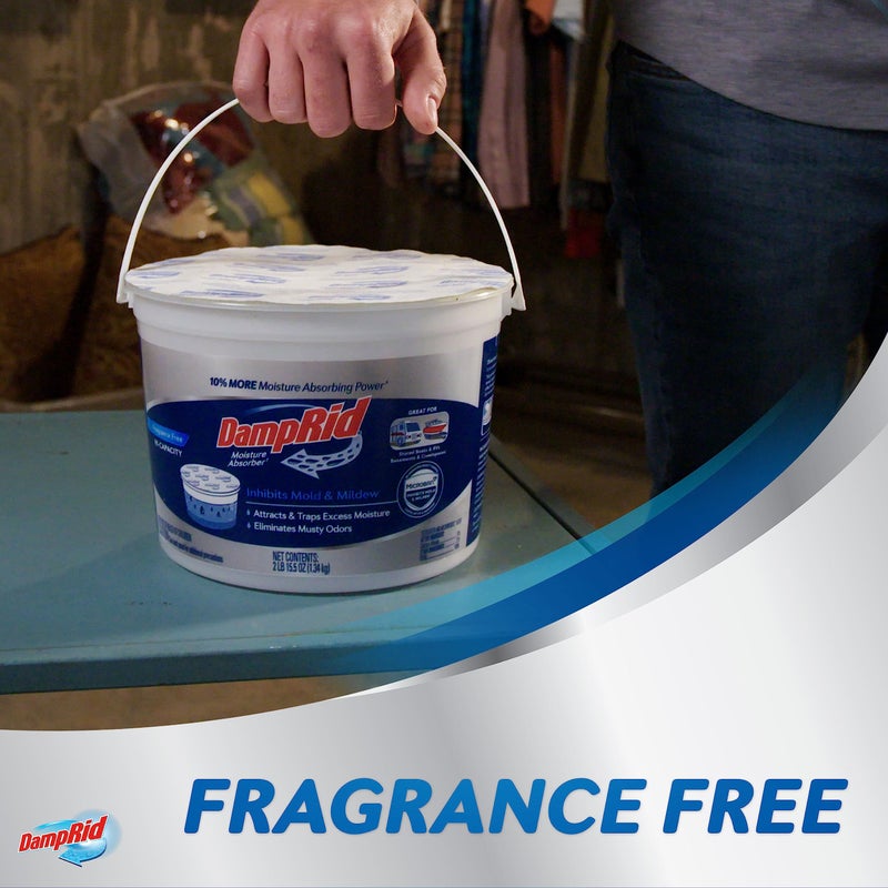 DampRid Hi-Capacity Moisture Absorber Bucket, 2 Pack â€” Fragrance Free, 2 lb. 15.5 oz. - Image 4