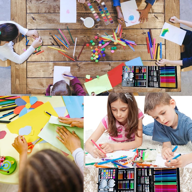 Kitchen Bloom Color Kit Art Set for Kids, 145 Pieces Drawing Kit with Colour Pencils, Oil Pastels, Paint Brushes, Water Colours, Marker Pens, Color Set for Kids (Unicorn fairy tales(145 pcs)) - Image 4