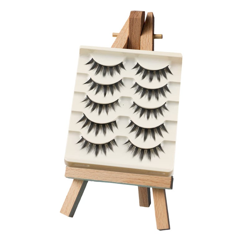 beyonday 5 Pairs Cosplay Manga Lashes 3D Little Devil Spiky Eyelash Cute Doll Anime Lashes Japanese Style Makeup Eyelashes Natural Look Halloween Lash Beauty Extension Tools - Image 1