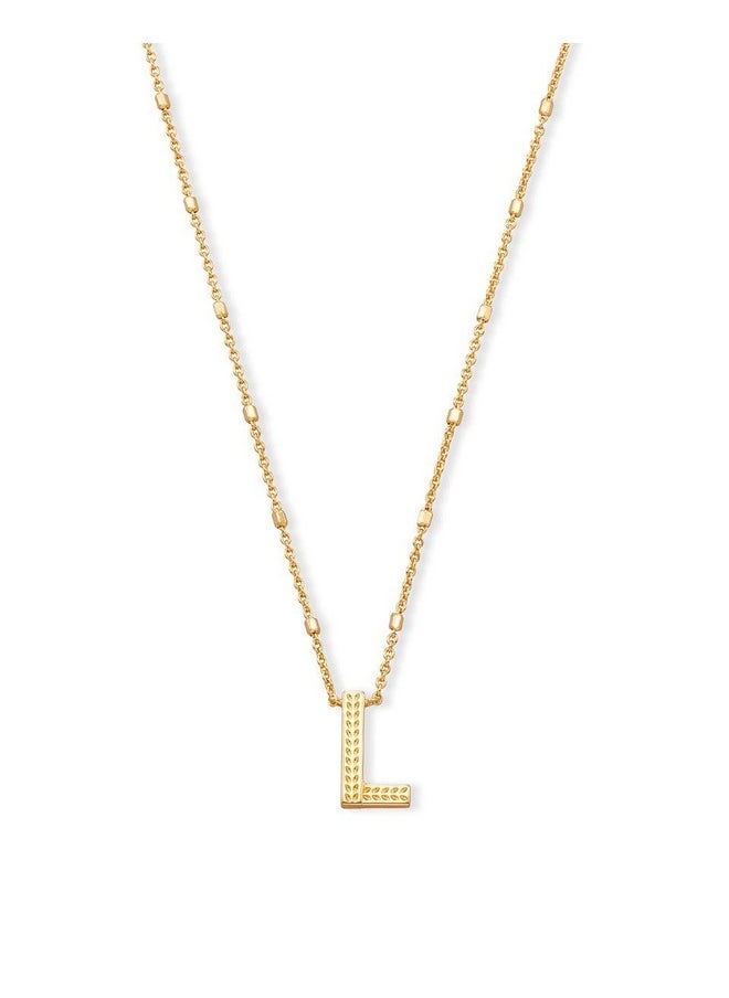 Kendra Scott Kendra Scott Letter L Pendant Necklace for Women, Fashion Jewelry, 14k Gold-Plated Brass, Gold Metal, Letter L  - Image 1