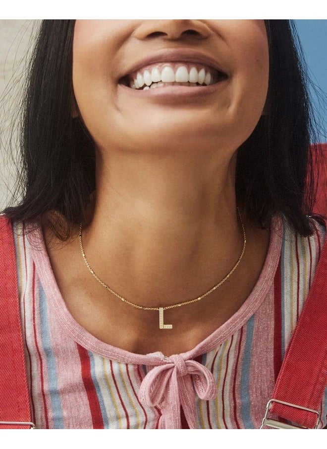 Kendra Scott Kendra Scott Letter L Pendant Necklace for Women, Fashion Jewelry, 14k Gold-Plated Brass, Gold Metal, Letter L  - Image 3