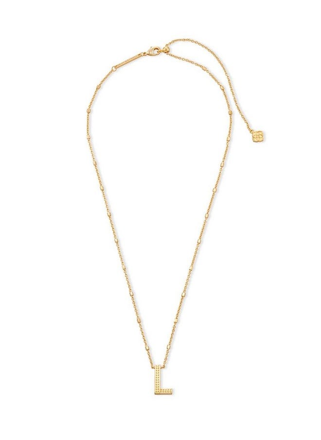 Kendra Scott Kendra Scott Letter L Pendant Necklace for Women, Fashion Jewelry, 14k Gold-Plated Brass, Gold Metal, Letter L  - Image 2