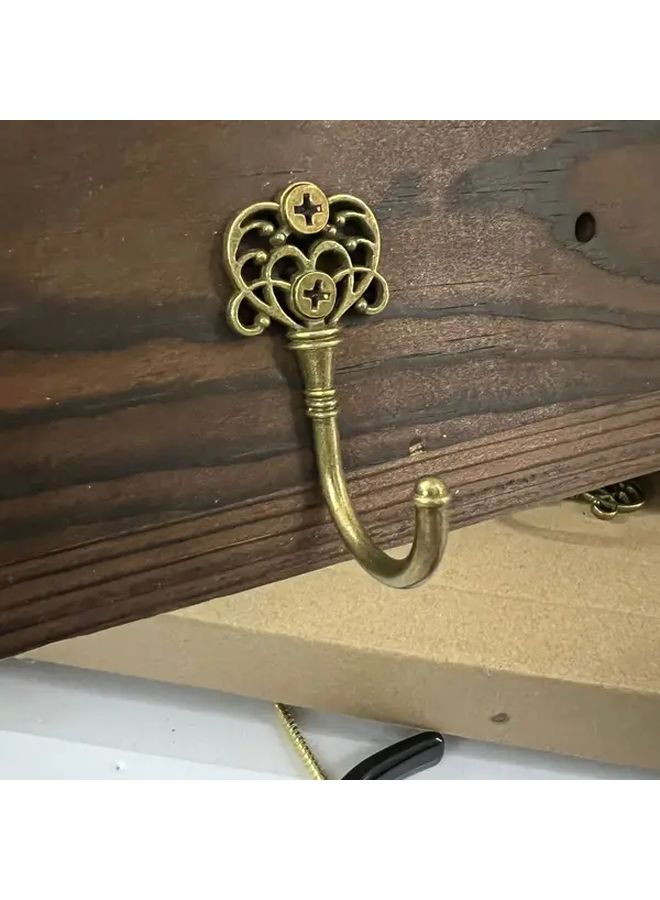 9pcs Elegant Zinc Alloy Utility Hooks Vintage Bronze Floral Design for Coats Bags Keys Small Space Storage - Image 1