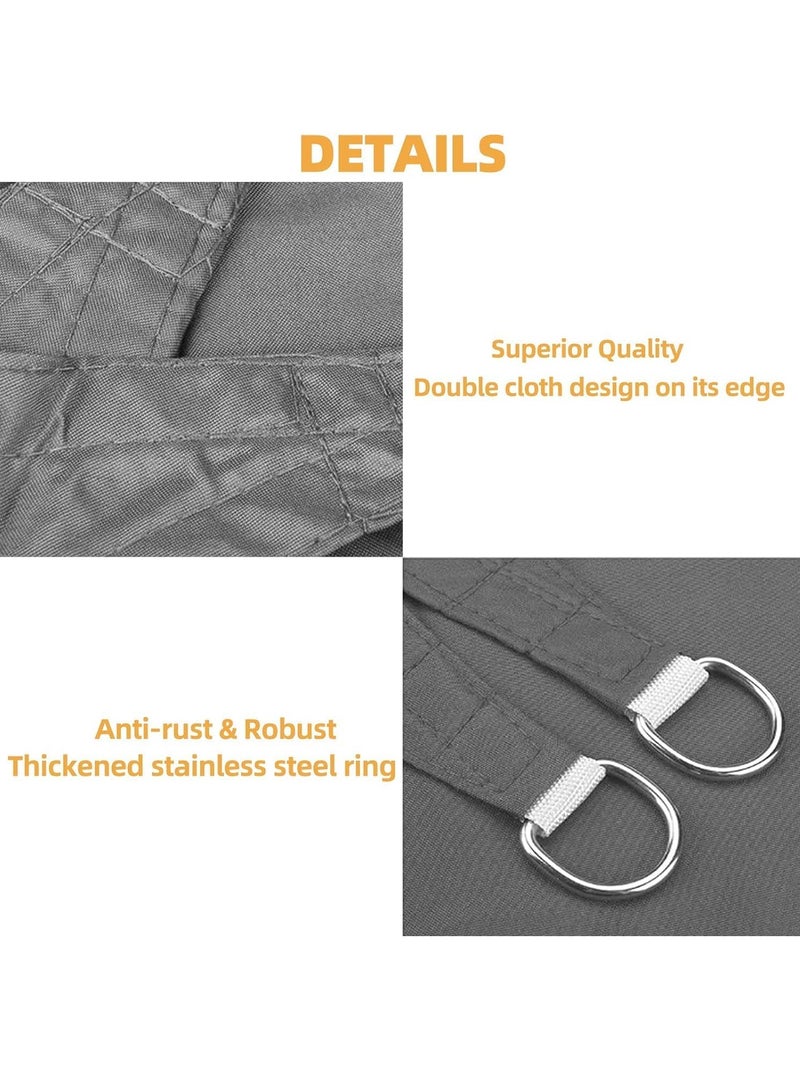 Generic Sun Shade Sails Heavy Duty Outdoor Shade Canopy Cover UV Block Canopy for Outdoor Patio Garden Backyard Waterproof Shade  (Grey 5x6M)  - Image 3