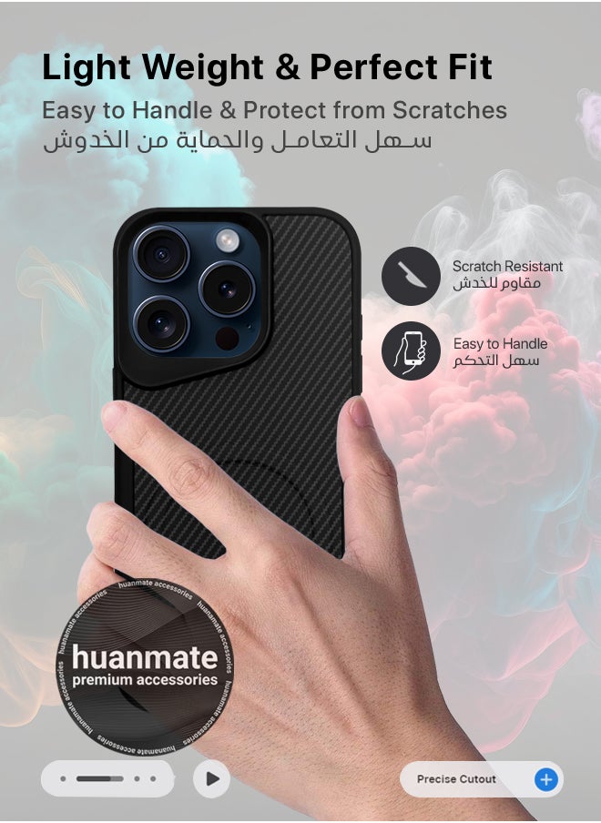 huanmate - Apple iPhone 15 Pro Max MagSafe Case Black- High Quality Strong Magnet, Wireless Charging Compatible, Shockproof Protection, Ultra Slim Anti-Scratch Magnetic Cover for Apple iPhone 15 Pro Max - Image 1