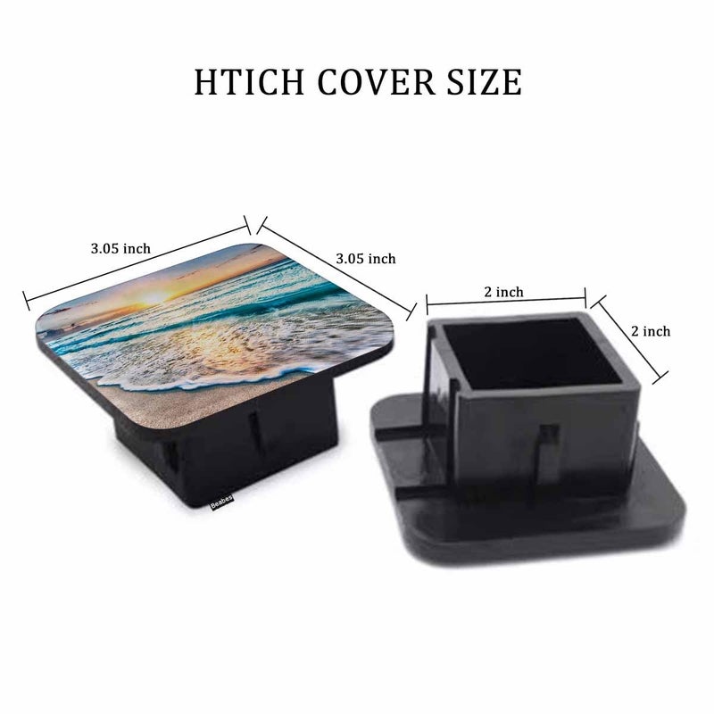 Beabes Ocean Sunrise Hitch Covers for Trucks Tropical Ocean Beach Sea Waves Trailer Hitch Cover  2 Inch Tow Receiver Tube Plug Cap  Trailer Hitch Cover Compatible for Cars Pickups - Image 2