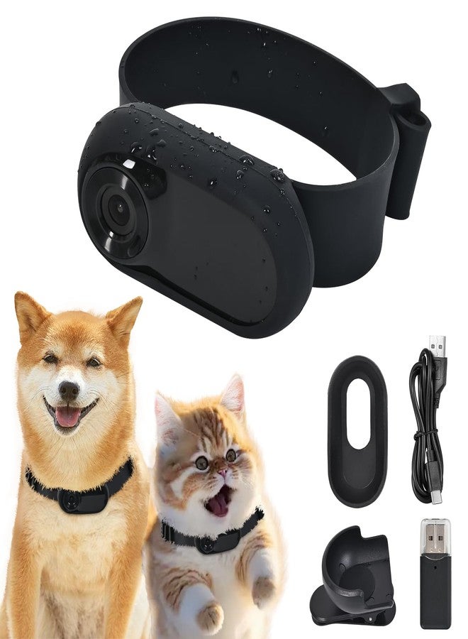 Lian.Ripple.Lian HD 1080P Wireless Cat Camera Collar - Compact Mini Action Camera for Pets Gift - No WiFi (Black-1080P) - Image 1