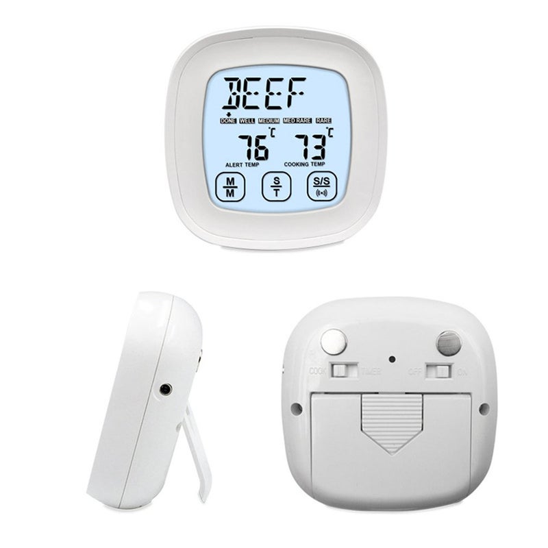Digital Meat Thermometer LCD Touchscreen Barbecue Timer Food Cooking Thermometer Probe Steak BBQ Temperature Gauge Kitchen Cooking Tools - Image 4