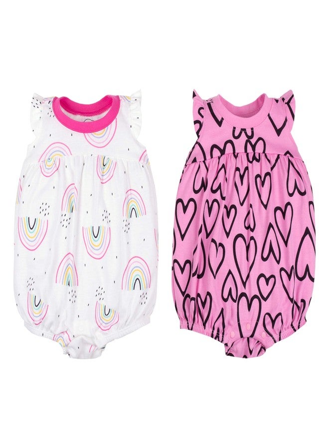 Lamaze Baby Girl's Organic Baby Girl, Boy, Unisex Rompers, One Piece Coverall Pants, Pink Rainbows, 18M - Image 1