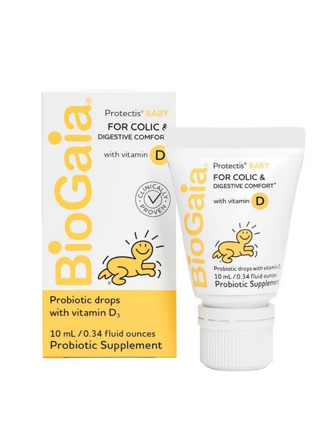 BioGaia BioGaia Protectis Baby Probiotic Drops | Colic & Gas Relief + Vitamin D | Safe for Newborns | Ease Crying, Fussing, Colic, Gas, Spit-ups & Constipation | No Dairy, Soy & Gluten | 50 Day Supply | 10mL - Image 1