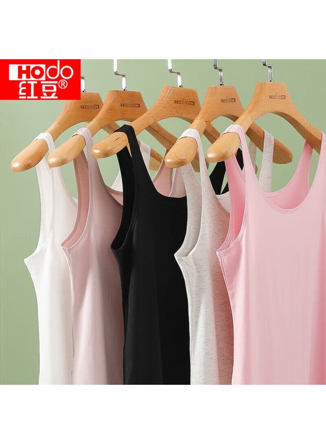 Hongdou Women's Seamless Slim-fit Camisole, Modal Undershirt, Versatile Simple Round Neck Base Layer, Elegant Black, Size 160 - Image 3