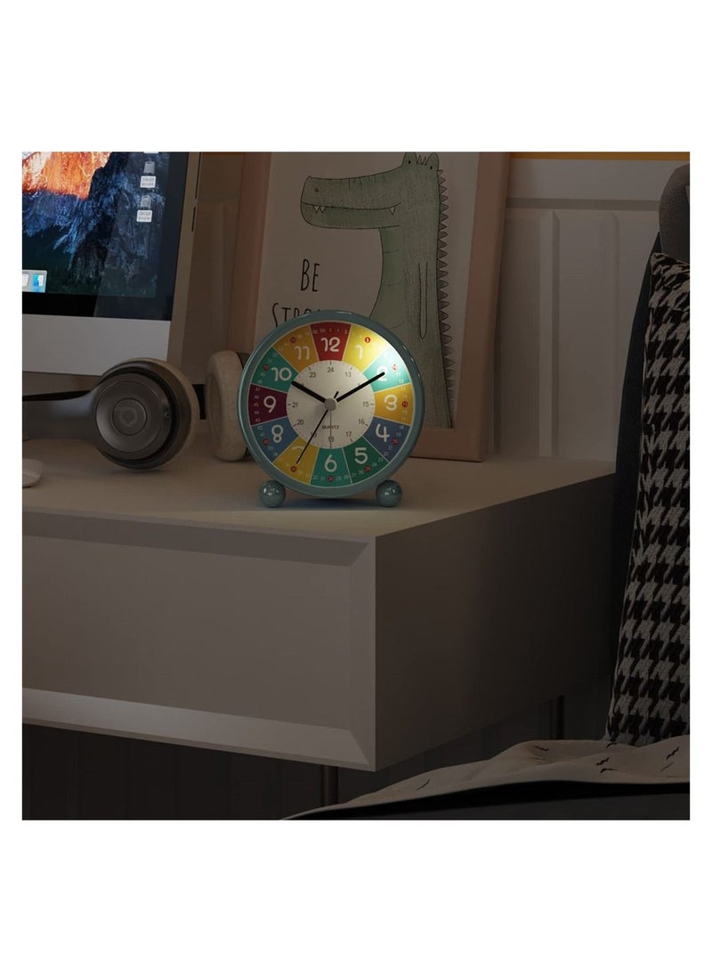Y&D Children's Alarm Clock Metal Digital Silent With Night Light 3 Inch Cartoon Sleep Trainer  - Image 2