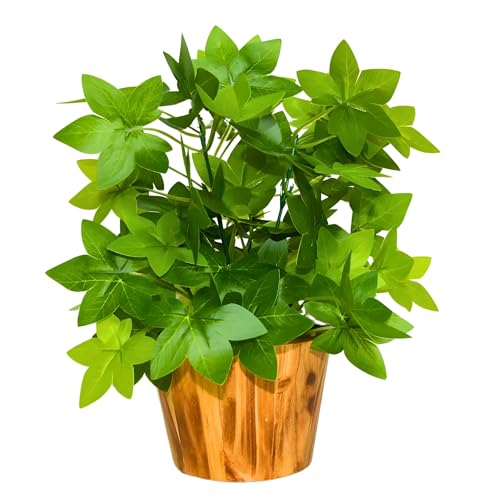 fancymart Artificial Plant Leaves in Wooden Pot Perfect Potted Decoration for Home Living Room & Office Spaces Décor Height - 26cm - Image 5