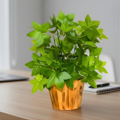 fancymart Artificial Plant Leaves in Wooden Pot Perfect Potted Decoration for Home Living Room & Office Spaces Décor Height - 26cm - Image 3