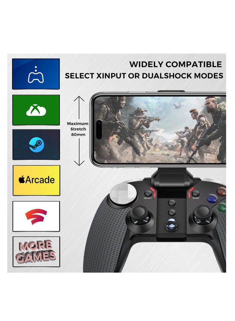 Y&D Bluetooth Mobile Game Controller for iPhone Tablet TV Box with Xinput and USB Receiver Phone Clip Wireless Gamepad Support Android iOS11.0-13.3.1 6-Axis Vibration  - Image 3