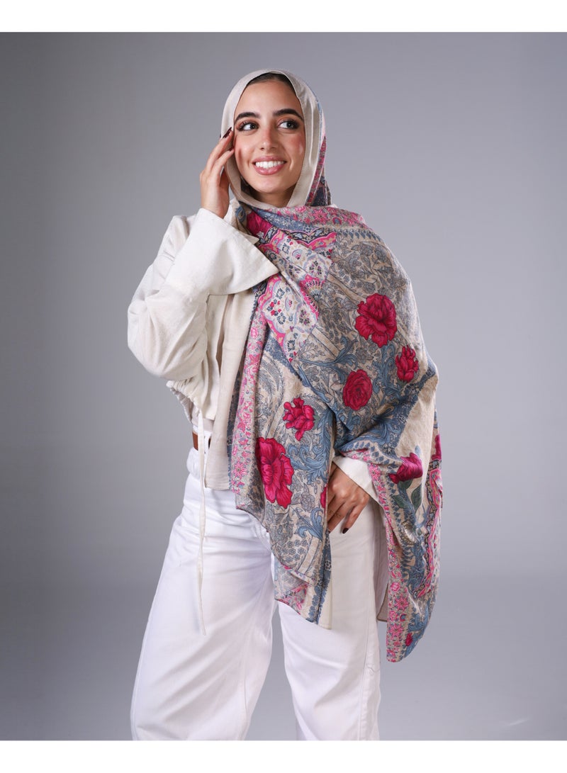 Lavezzi Floral Modal Hijab – Soft Breathable Long Scarf for Women – Lightweight Modest Fashion Headscarf – Elegant Everyday Hijab Shawl (6) - Image 1
