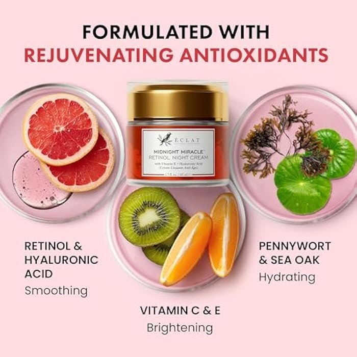 Eclat Skincare Retinol Night Cream – Renewing Retinol Cream for Face with Hyaluronic Acid – Anti Aging to Smooth Wrinkles & Fine Lines - Firming & Hydrating Face Moisturizer for Women & Men 50 ml - Image 2