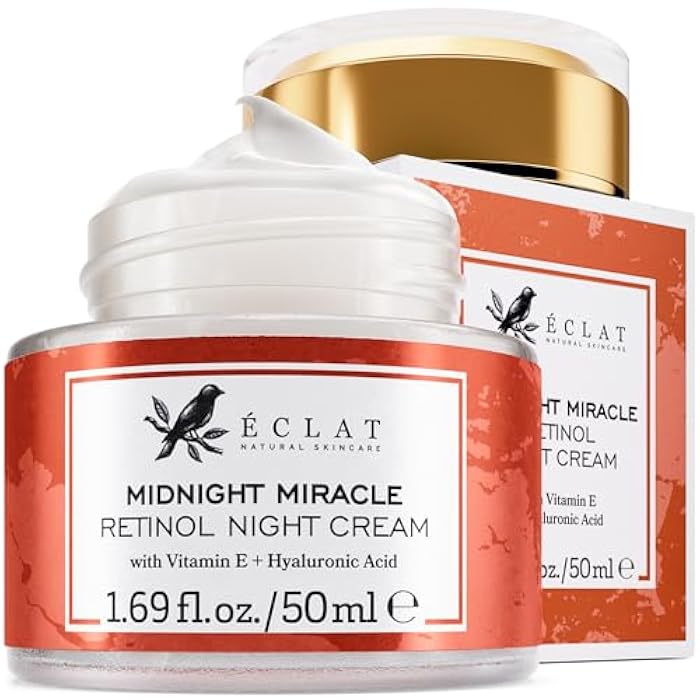 Eclat Skincare Retinol Night Cream – Renewing Retinol Cream for Face with Hyaluronic Acid – Anti Aging to Smooth Wrinkles & Fine Lines - Firming & Hydrating Face Moisturizer for Women & Men 50 ml - Image 1
