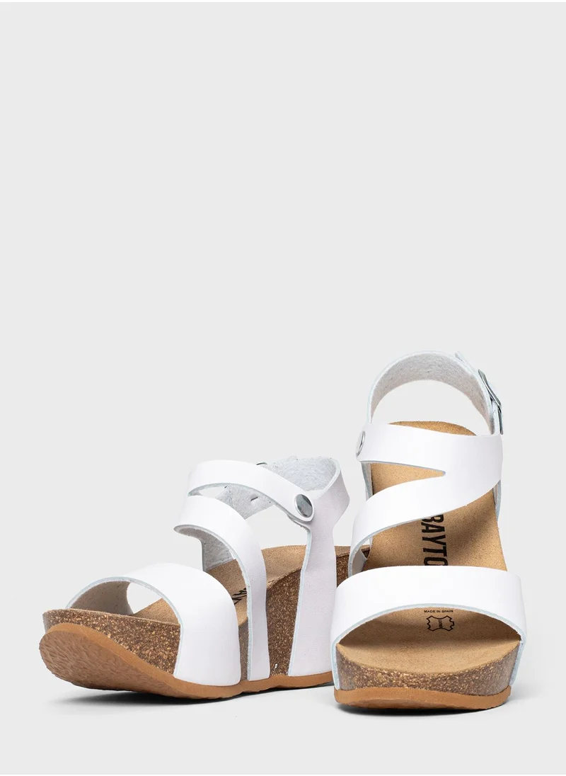 BAYTON Ibiza Strappy Mid Heel Wedges