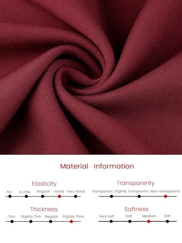 Hobemty Women's Church A-Line Work 3/4 Sleeve Tweed Midi Dresses Small Dark Red - Image 5