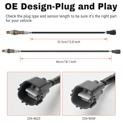 BELKEBIR 2 PCS Oxygen Sensor Upstream Downstream O2 Sensor Compatible with 2005-2011 Toyota Camry 2.4L, 2006-2008 Toyota RAV4 2.4L Replace 234-4622 234-9049 - Image 2