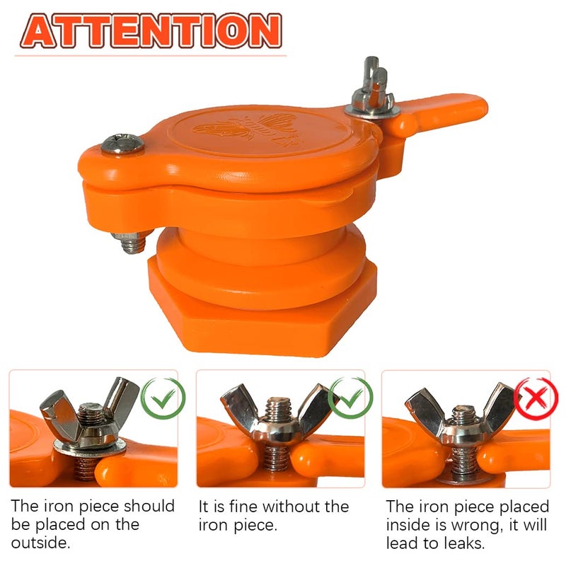 BeeCastle 2PCS Honey Gate Valve for 5 Gallon Bucket, Durable Nylon Honey Gate for Extractor, Honey Extractor Tap -Honey Extraction Equipment (Yellow) - Image 3