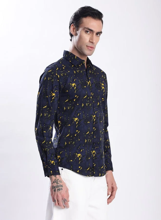 Take Two Multi Men All Over Print Slim Fit Shirt By Bene Kleed for Men | Best Price UAE
