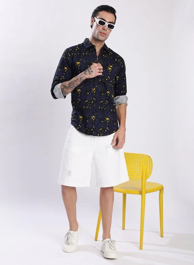 Take Two Multi Men All Over Print Slim Fit Shirt By Bene Kleed for Men | Best Price UAE