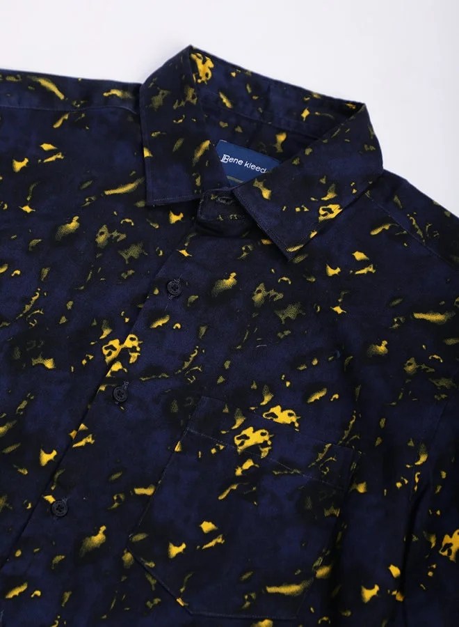 Take Two Multi Men All Over Print Slim Fit Shirt By Bene Kleed for Men | Best Price UAE