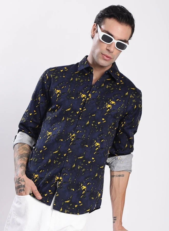 Take Two Multi Men All Over Print Slim Fit Shirt By Bene Kleed for Men | Best Price UAE