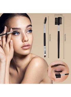 EBANKU Eyelash Comb Brush Tools Ebanku 4Pcs Eyebrow Brush Comb Eyelashes Curler Lash Separator Tool Double Ended Professional Eye Brow Spoolie Brushes For Makeup Grooming (Black)  - Image 5