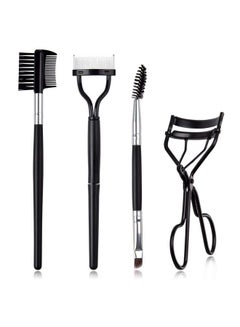 EBANKU Eyelash Comb Brush Tools Ebanku 4Pcs Eyebrow Brush Comb Eyelashes Curler Lash Separator Tool Double Ended Professional Eye Brow Spoolie Brushes For Makeup Grooming (Black)  - Image 2