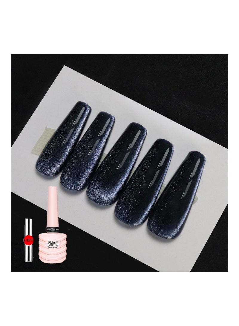 Miss Gooey Gel Nails Polish Set UV LED Needs Super Shiny Color Long Lasting,Cat Eye Glitter with Magnetic Stick Kit ,Quick Drying Magnetic Art Manicure DIY At Home Soak for Women - Image 1