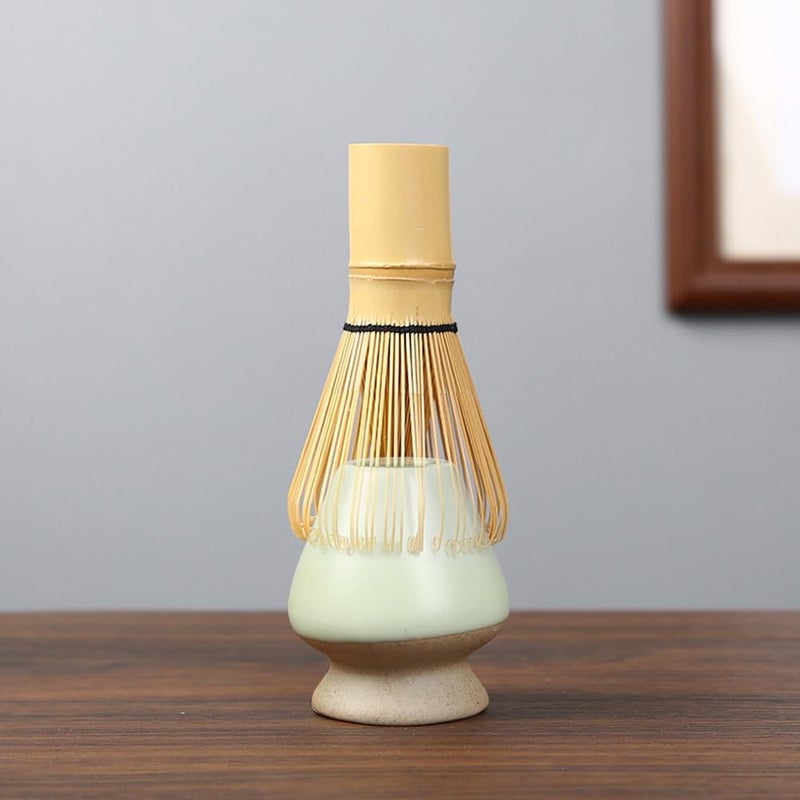 OUGETHER Matcha Tea Whisk Holder, 1Pc Chasen Stand, Ceramic Whisk Holder Chasen Stand fit for Traditional Japanese Tea Matcha Set Accessories (Light Green) - Image 3