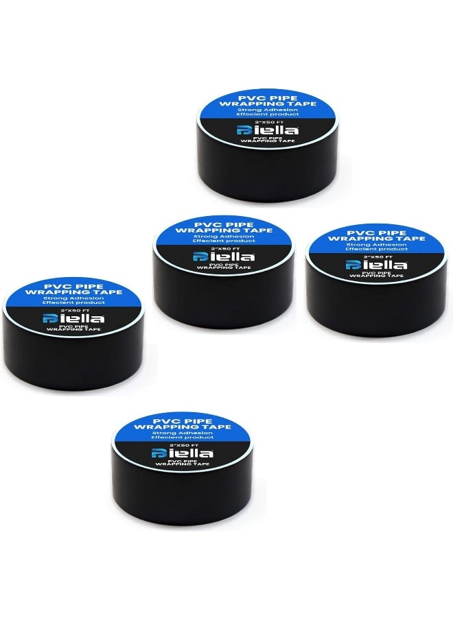 Biella Black All-Weather Pvc Anti-Corrosive Pipe Protection Tape - 2" X 50Ft | Durable, Waterproof, Corrosion-Resistant, Heat-Resistant  - Image 1