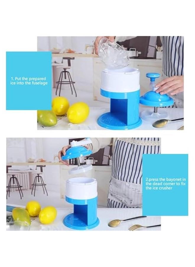 HOOKOR - Portable Manual Hand Crank Operated Ice Crusher, Shaved Ice Maker Machine, Ice Crusher Shaver and Snow Cone Machine, Summer Small Ice-Shaving Machine for Kitchen Outdoor Picnics. - Image 1